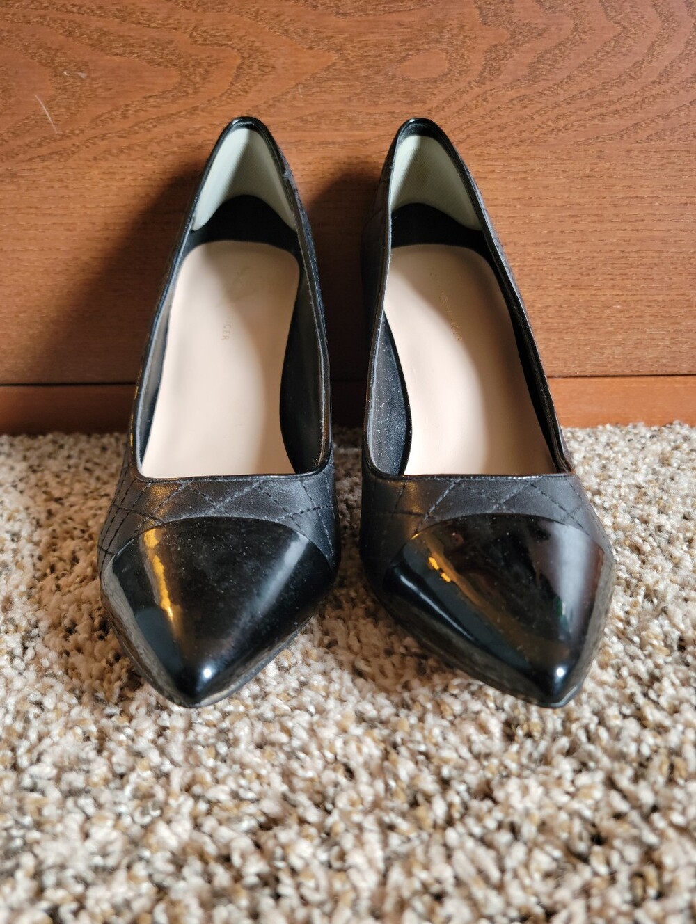 Tommy Hilfiger Black Patent Pointed-Toe Pumps